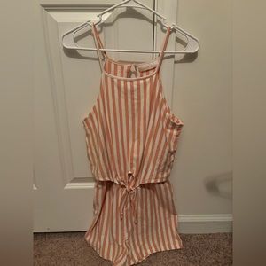 Pink/orange and white striped romper bought from Lizard Thicket. size small